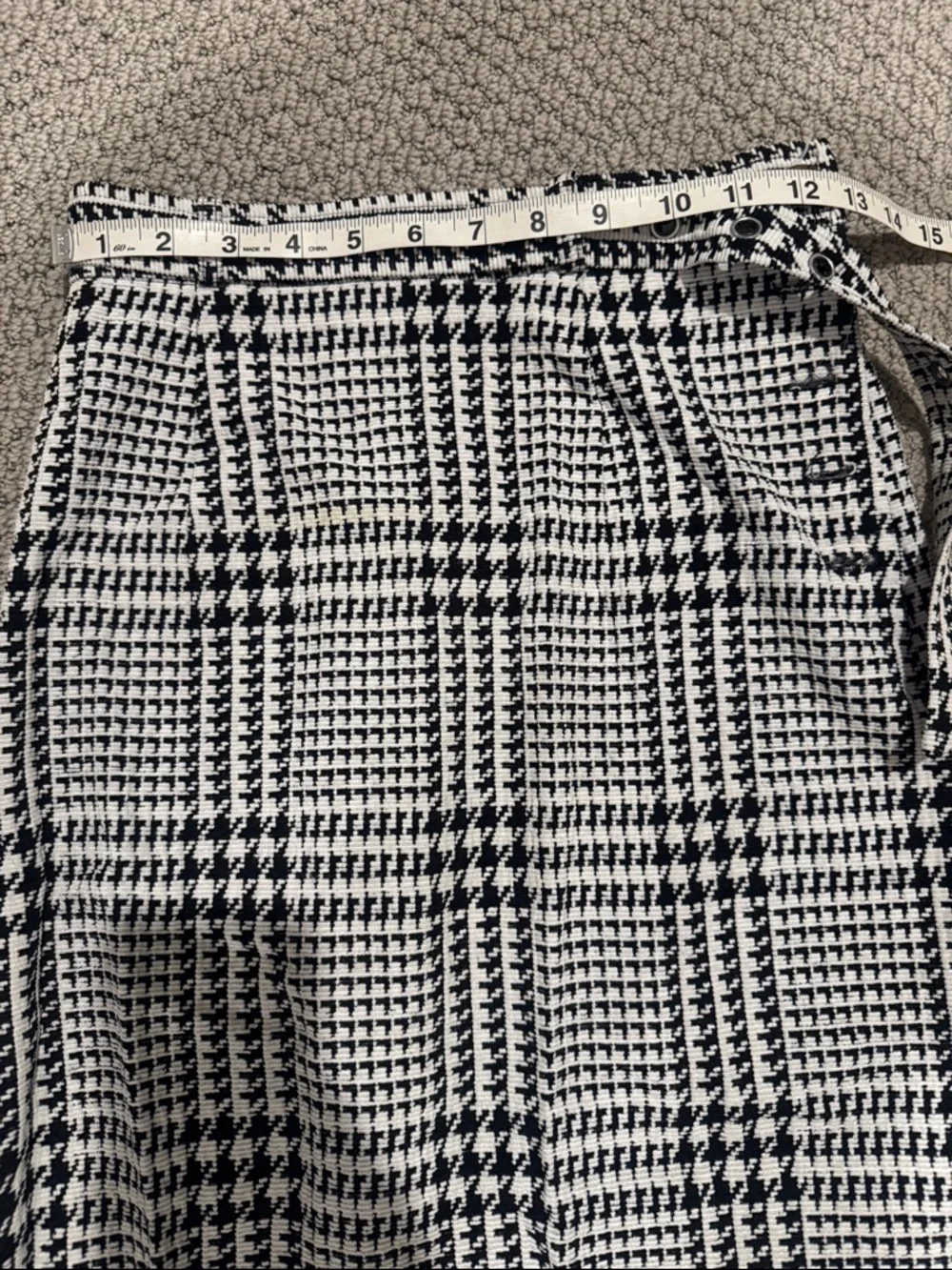 Free People Off Duty Skirt Set‎ - Houndstooth Crop Black White Size 4